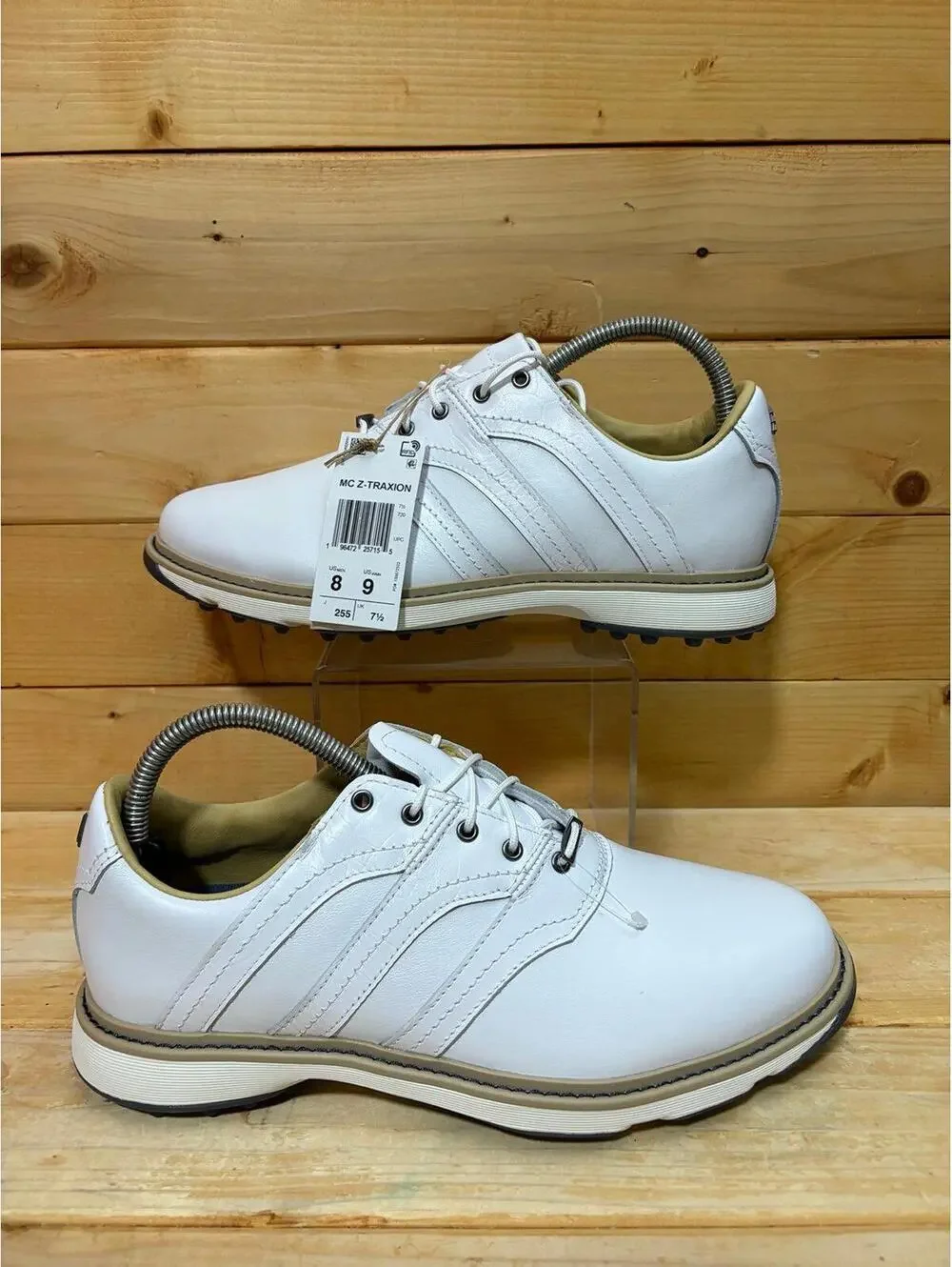 New Adidas MC Z-Traxion Spikeless Golf Shoes White Leather IF2713 Mens 8 / W 9